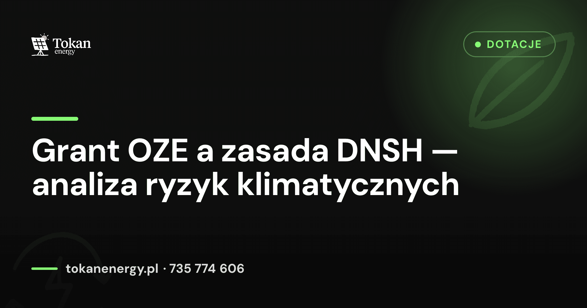 Grant OZE a zasada DNSH — jak przygotować analizę ryzyk klimatycznych